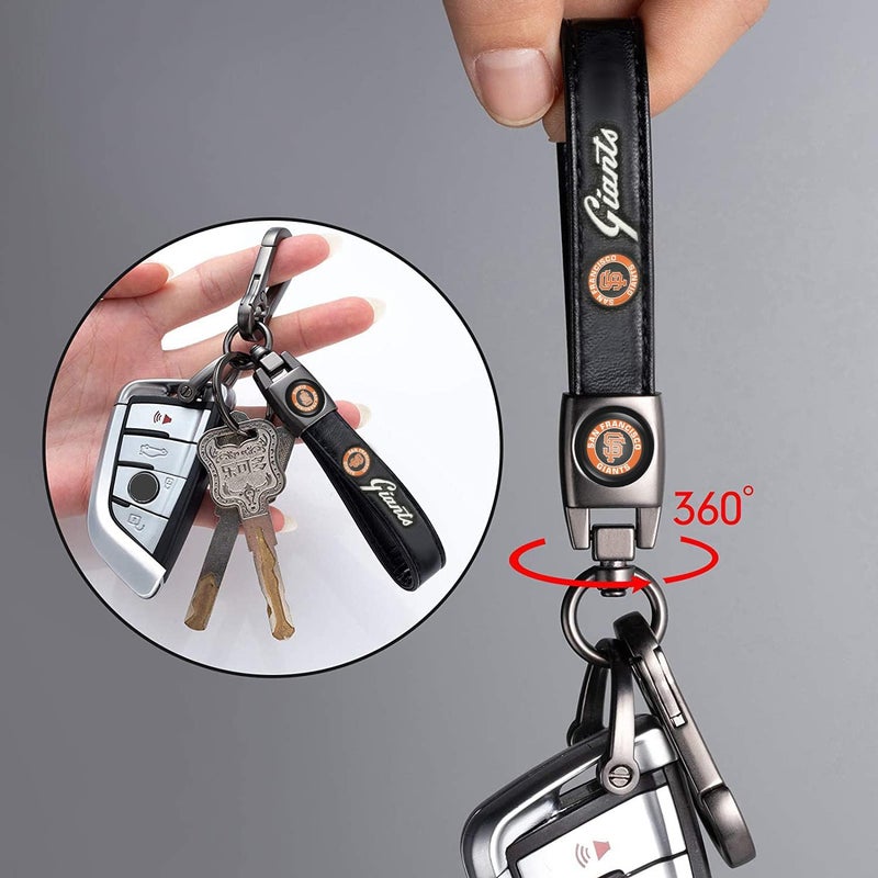 Kaleduo Leather Keychain for Baseball Fans,Car Keyring Replacement Key Fob Holder,Souvenir Gifts for Men Women - Image 3